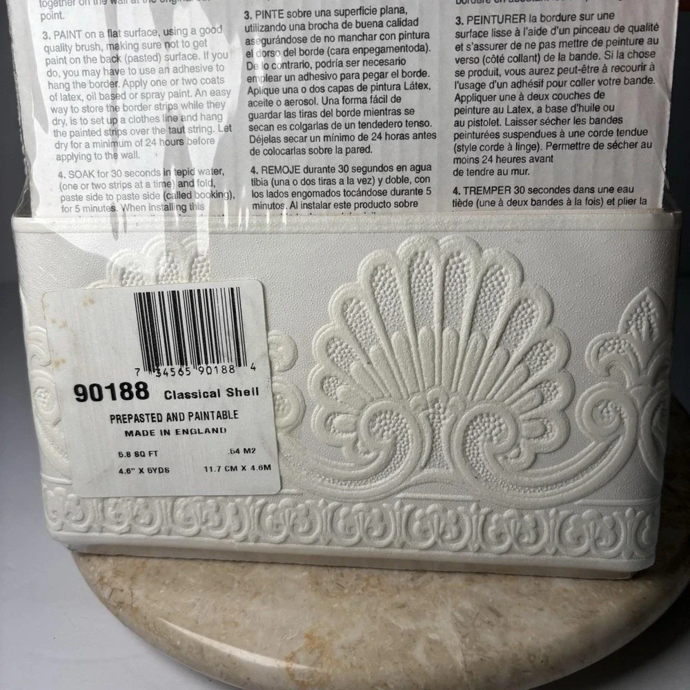 Graham & Brown SuperFresco Wallpaper Border 5 Rolls White Classical Shell 90188